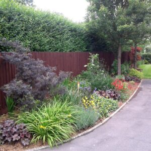 Multiple textures and colours were introduced when we planted this fantastic front garden in Headcorn